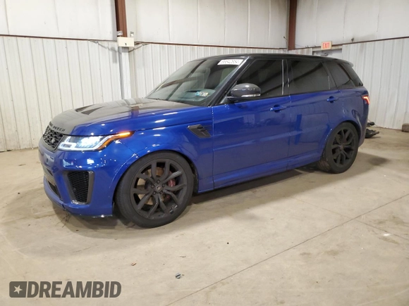 2019 Land Rover Range Rover Sport SVR with VIN SALWZ2SE9KA837551, listed as a Copart auction lot 86842854 with 47,991 mi miles and Salvage Title. Bid and sale history available at DreamBid. Image 1.