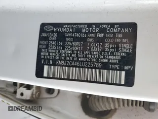 2020 Hyundai Tucson SE z VIN KM8J2CA46LU225789, wystawiony jako Copart lot #50334245 z przebiegiem 108 504 mil mil oraz Szkoda całkowita • Salvage title. Historia ofert i sprzedaży dostępna na DreamBid. Obrazek 16.