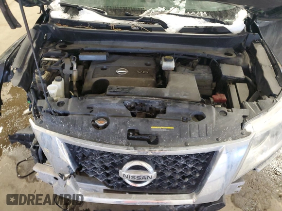 2015 Nissan Pathfinder SV with VIN 5N1AR2MMXFC681953, listed as a Copart auction lot 45596125 with 107,685 mi miles and Salvage title. Bid and sale history available at DreamBid. Image 12.