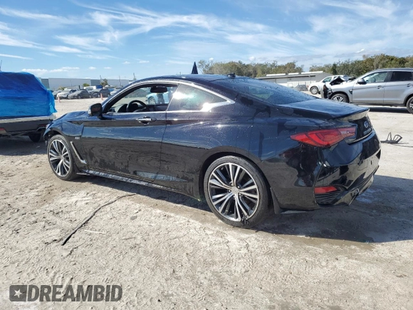 2017 Infiniti Q60 Premium with VIN JN1CV7EK0HM110815, listed as a Copart auction lot 42618875 with 57,303 mi miles and Salvage title. Bid and sale history available at DreamBid. Image 2.