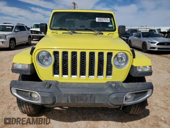 2023 Jeep Gladiator Overland with VIN 1C6HJTFG7PL564945, listed as a Copart auction lot 55837975 with 35,693 mi miles and Salvage title. Bid and sale history available at DreamBid. Image 5.