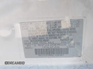 2016 Nissan Note SV with VIN 3N1CE2CP2GL408387, listed as a IAAI auction lot 41697373 with 196,494 mi miles and . Bid and sale history available at DreamBid. Image 9.