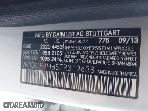 2014 Mercedes-Benz C 250 Sport с VIN WDDGF4HB5ER319638, выставлен на аукционе IAAI как лот 42478233 с пробегом 142 947 миль миль и . История ставок и продаж доступна на DreamBid. Изображение 9.