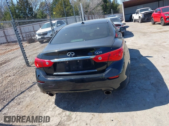 2015 Infiniti Q50 Premium with VIN JN1BV7AP9FM348009, listed as a IAAI auction lot 41852281 with 124,118 mi miles. Bid and sale history available at carsss.com. Image 17.