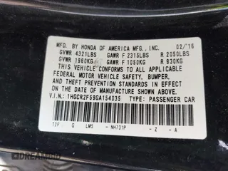 2016 Honda Accord Sport with VIN 1HGCR2F59GA154035, listed as a IAAI auction lot 42714171 with 205,649 mi miles and . Bid and sale history available at DreamBid. Image 9.