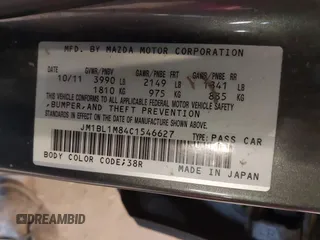 2012 Mazda 3 i Grand Touring with VIN JM1BL1M84C1546627, listed as a IAAI auction lot 42202121 with 214,507 mi miles and . Bid and sale history available at DreamBid. Image 9.