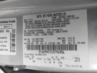 2016 Ford Fusion SE z VIN 3FA6P0H72GR296906, wystawiony jako IAAI lot #42571597 z przebiegiem 242 623 mil mil oraz . Historia ofert i sprzedaży dostępna na DreamBid. Obrazek 9.