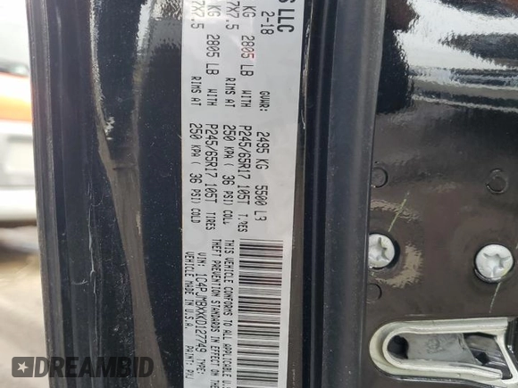 2019 Jeep Cherokee Trailhawk with VIN 1C4PJMBXXKD127749, listed as a Copart auction lot 50035205 with Not Provided miles and Salvage Title. Bid and sale history available at DreamBid. Image 12.