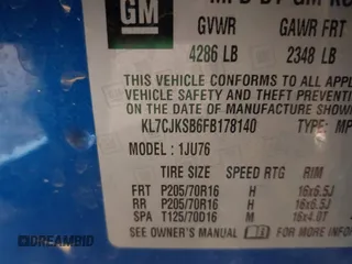 2015 Chevrolet Trax LS with VIN KL7CJKSB6FB178140, listed as a IAAI auction lot 41580006 with 52,014 mi miles. Bid and sale history available at carsss.com. Image 9.