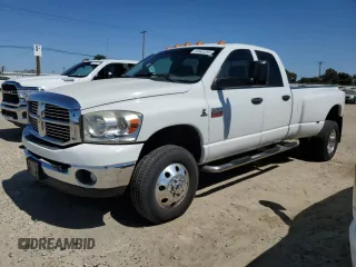 2008 Dodge 3500 Laramie z VIN 3D7MX48AX8G103845, wystawiony jako Copart lot #60643255 z przebiegiem 190 897 mil mil oraz Czysty tytuł • Clean title. Historia ofert i sprzedaży dostępna na DreamBid. Obrazek 1.