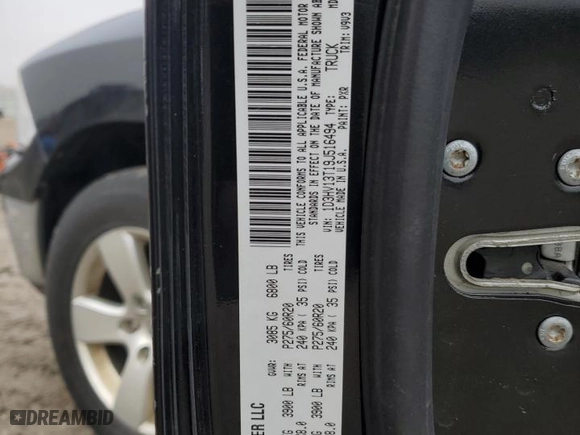 2009 Dodge Ram 1500 SLT with VIN 1D3HV13T19J516494, listed as a Copart auction lot 50902965 with 139,281 mi miles and Non Repairable. Bid and sale history available at carsss.com. Image 12.