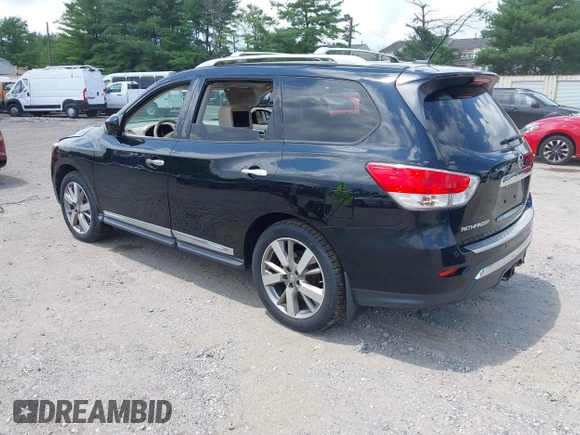 2014 Nissan Pathfinder Platinum with VIN 5N1AR2MM3EC700227, listed as a IAAI auction lot 42711575 with 146,327 mi miles and . Bid and sale history available at DreamBid. Image 3.