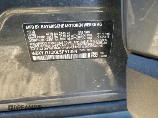 2020 BMW X2 xDrive28i with VIN WBXYJ1C00L5P51384, listed as a Copart auction lot 87406814 with 52,807 mi miles and Salvage Title. Bid and sale history available at carsss.com. Image 12.