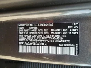 2020 Porsche Cayenne z VIN WP1AA2AY9LDA03086, wystawiony jako Copart lot #53942145 z przebiegiem 37 431 mil mil oraz Nie do naprawy • Non repairable. Historia ofert i sprzedaży dostępna na DreamBid. Obrazek 13.