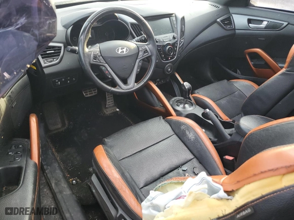 2016 Hyundai Veloster Turbo with VIN KMHTC6AE2GU285512, listed as a Copart auction lot 48578075 with 0 mi miles and Non Repairable. Bid and sale history available at carsss.com. Image 8.