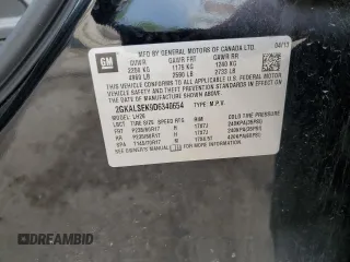 2013 GMC Terrain SLE with VIN 2GKALSEK9D6340654, listed as a Copart auction lot 56953305 with 185,300 mi miles and Salvage title. Bid and sale history available at DreamBid. Image 13.