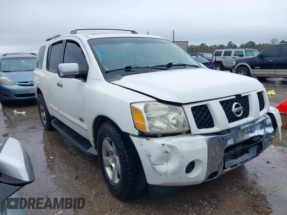 2007 Nissan Armada SE z VIN 5N1BA08AX7N707537, wystawiony jako IAAI lot #41563441 z przebiegiem 297 927 mil mil oraz . Historia ofert i sprzedaży dostępna na DreamBid. Obrazek 1.