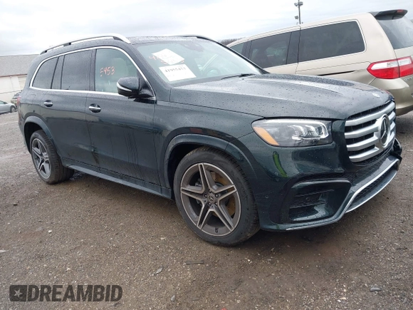 2025 Mercedes-Benz GLS 450 with VIN 4JGFF5KE4SB333111, listed as a IAAI auction lot 41955453 with 1,985 mi miles and . Bid and sale history available at DreamBid. Image 1.