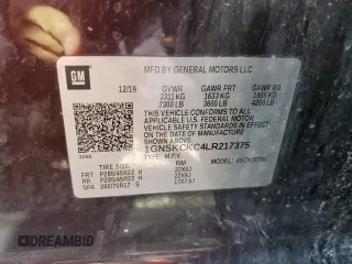 2020 Chevrolet Tahoe Premier with VIN 1GNSKCKC4LR217375, listed as a Copart auction lot 53396524 with 93,035 mi miles and Salvage title. Bid and sale history available at DreamBid. Image 13.