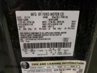 2014 Ford F-150 XL with VIN 1FTFW1ETXEKD39135, listed as a Copart auction lot 55070865 with 269,374 mi miles and Clean Title. Bid and sale history available at carsss.com. Image 12.