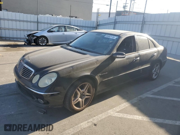 2003 Mercedes-Benz E-Class 5.5L AMG with VIN WDBUF76J53A326558, listed as a Copart auction lot 89382115 with 0 mi miles and Clean Title. Bid and sale history available at carsss.com. Image 1.