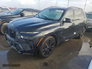 2025 BMW X7 M60i with VIN 5UX33EM0XS9W29807, listed as a Copart auction lot 74707454 with 1,353 mi miles and Non Repairable. Bid and sale history available at carsss.com. Image 1.