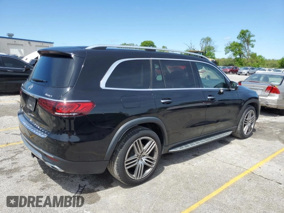 2021 Mercedes-Benz GLS 450 with VIN 4JGFF5KE0MA547652, listed as a Copart auction lot 52721464 with 58,712 mi miles and Salvage Title. Bid and sale history available at DreamBid. Image 3.