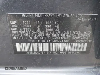 2017 Subaru Impreza with VIN 4S3GTAA65H3724100, listed as a IAAI auction lot 42314820 with 130,474 mi miles and . Bid and sale history available at DreamBid. Image 9.