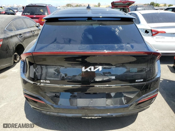 2023 Kia EV6 GT-Line with VIN KNDC4DLCXP5115507, listed as a Copart auction lot 59076024 with 5,863 mi miles and Salvage Title. Bid and sale history available at carsss.com. Image 6.