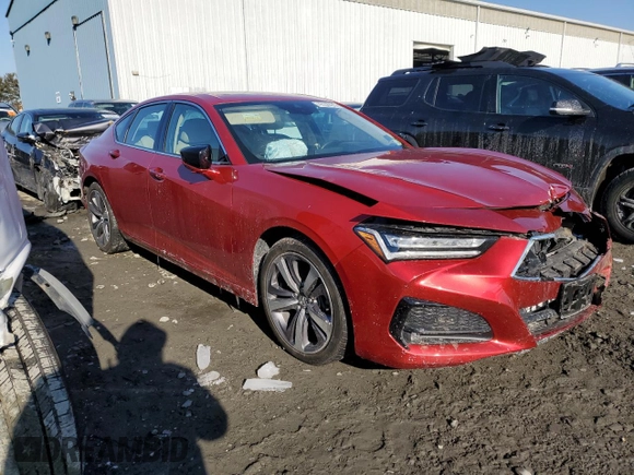 2021 Acura TLX w/Advance Package with VIN 19UUB5F61MA007898, listed as a Copart auction lot 42235475 with 37,358 mi miles and Salvage Title. Bid and sale history available at carsss.com. Image 4.
