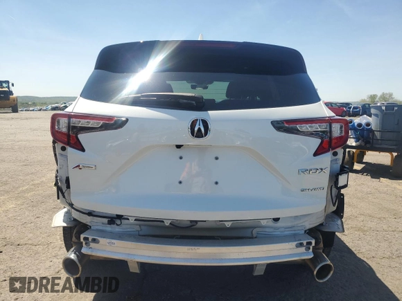 2023 Acura RDX w/A-Spec Package with VIN 5J8TC2H63PL000643, listed as a Copart auction lot 55419785 with 45,613 mi miles and Salvage Title. Bid and sale history available at carsss.com. Image 6.