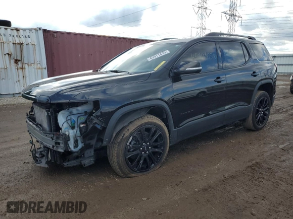 2023 GMC Acadia SLT with VIN 1GKKNULS1PZ228002, listed as a Copart auction lot 45911415 with 21,817 mi miles and Salvage Title. Bid and sale history available at DreamBid. Image 1.