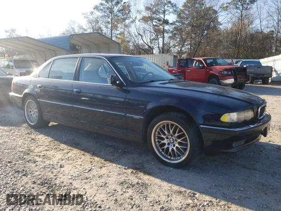 2001 BMW 7 Series 740iL with VIN WBAGH83491DP32753, listed as a Copart auction lot 41505025 with 0 mi miles and Clean Title. Bid and sale history available at carsss.com. Image 4.