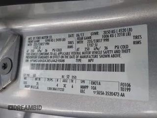 2014 Ford Escape SE с VIN 1FMCU0GX3EUA21506, выставлен на аукционе IAAI как лот 41993526 с пробегом 134 761 миль миль и . История ставок и продаж доступна на DreamBid. Изображение 9.