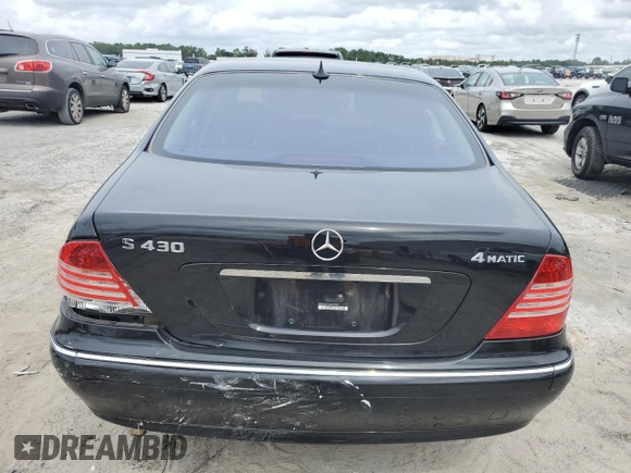 2006 Mercedes-Benz S 430 with VIN WDBNG83J96A475720, listed as a Copart auction lot 73059034 with 131,070 mi miles and Salvage Title. Bid and sale history available at carsss.com. Image 6.