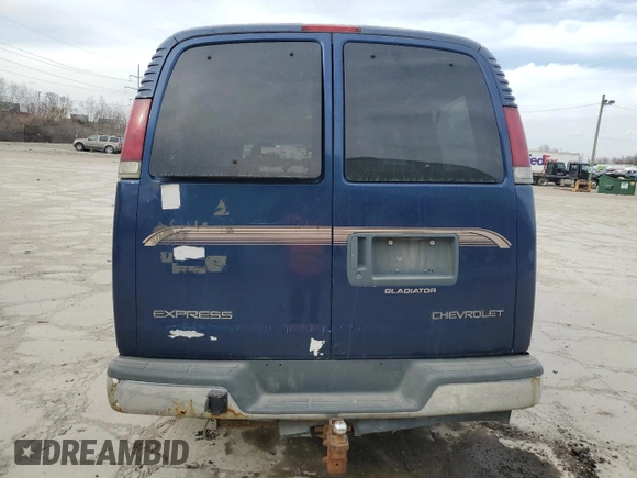 2000 Chevrolet Express Cargo Van w/YF7 with VIN 1GBFG15R5Y1109387, listed as a Copart auction lot 48850655 with 176,057 mi miles and Salvage Title. Bid and sale history available at carsss.com. Image 6.