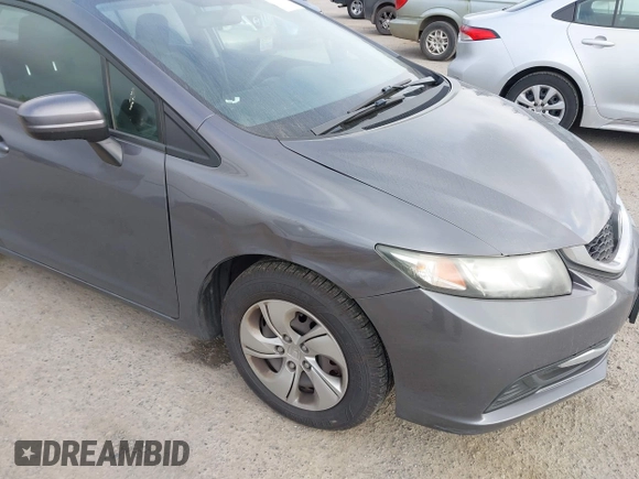 2014 Honda Civic LX with VIN 19XFB2F57EE240843, listed as a IAAI auction lot 42108281 with 255,157 mi miles and . Bid and sale history available at carsss.com. Image 6.