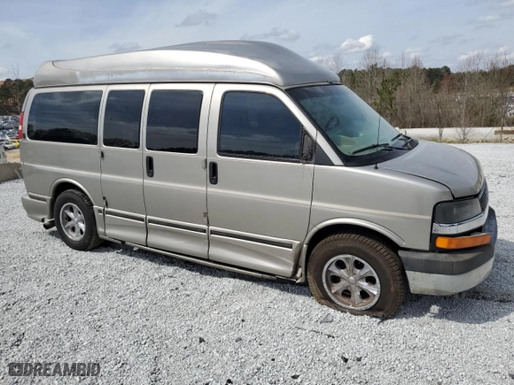 2004 Chevrolet Express Passenger with VIN 1GBFG15TX41155433, listed as a Copart auction lot 48826455 with 327,969 mi miles and Salvage Title. Bid and sale history available at carsss.com. Image 4.