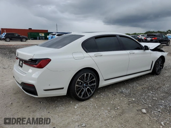 2022 BMW 7 Series 740i with VIN WBA7T2C00NCH30980, listed as a Copart auction lot 62214905 with 37,310 mi miles and Non repairable. Bid and sale history available at DreamBid. Image 3.