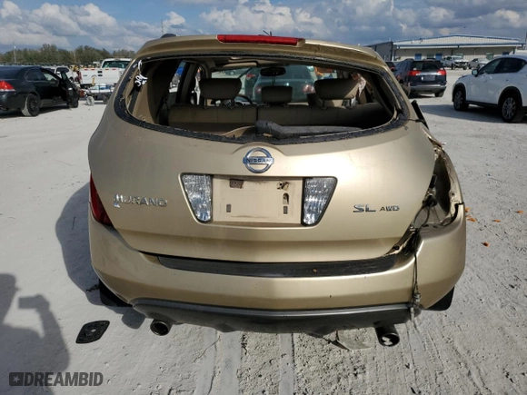 2003 Nissan Murano SL with VIN JN8AZ08W43W210268, listed as a Copart auction lot 44863295 with 0 mi miles and Salvage Title. Bid and sale history available at carsss.com. Image 6.