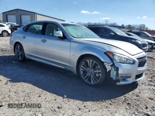 2018 Infiniti Q70 Luxe with VIN JN1BY1PP6JM330507, listed as a Copart auction lot 46118465 with 38,626 mi miles and Salvage title. Bid and sale history available at DreamBid. Image 4.