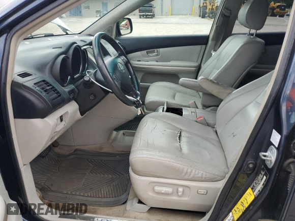 2006 Lexus RX 400h with VIN JTJHW31U462004213, listed as a Copart auction lot 58132875 with 202,326 mi miles and Salvage title. Bid and sale history available at DreamBid. Image 7.