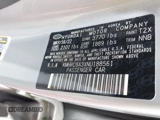 2022 Hyundai Venue SEL z VIN KMHRC8A3XNU188561, wystawiony jako IAAI lot #42337212 z przebiegiem 65 849 mil mil oraz . Historia ofert i sprzedaży dostępna na DreamBid. Obrazek 9.