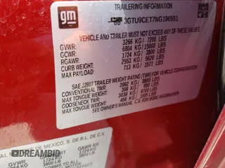 2022 GMC Sierra 1500 Elevation with VIN 3GTU9CET7NG196551, listed as a Copart auction lot 54537325 with 52,870 mi miles and Salvage Title. Bid and sale history available at DreamBid. Image 12.