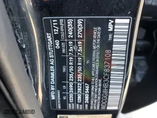 2012 Mercedes-Benz GLK-Class GLK 350 with VIN WDCGG8HB3CF837108, listed as a Copart auction lot 83573764 with 133,079 mi miles and Salvage Title. Bid and sale history available at carsss.com. Image 14.