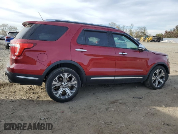 2018 Ford Explorer Platinum with VIN 1FM5K8HT0JGB63491, listed as a Copart auction lot 80154764 with 69,460 mi miles and Salvage Title. Bid and sale history available at carsss.com. Image 3.