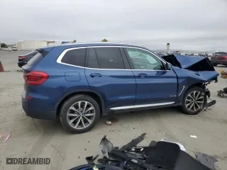 2018 BMW X3 xDrive30i with VIN 5UXTR9C52JLC75322, listed as a Copart auction lot 53843175 with 0 mi miles and Salvage Title. Bid and sale history available at carsss.com. Image 3.