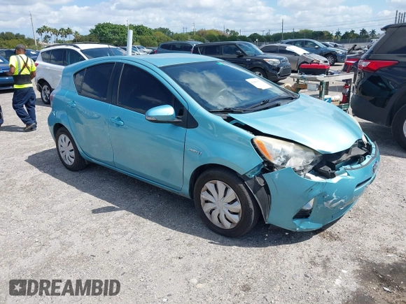 2013 Toyota Prius One with VIN JTDKDTB33D1051613, listed as a IAAI auction lot 42081513 with 97,101 mi miles. Bid and sale history available at carsss.com. Image 1.