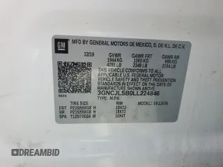2020 Chevrolet Trax LT z VIN 3GNCJLSB0LL224846, wystawiony jako Copart lot #54617415 z przebiegiem 28 952 mil mil oraz Szkoda całkowita • Salvage title. Historia ofert i sprzedaży dostępna na DreamBid. Obrazek 13.