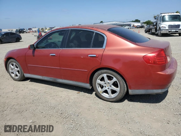2003 Infiniti G35 w/Leather with VIN JNKCV51E63M019749, listed as a Copart auction lot 53346205 with 156,998 mi miles and Salvage Title. Bid and sale history available at DreamBid. Image 2.